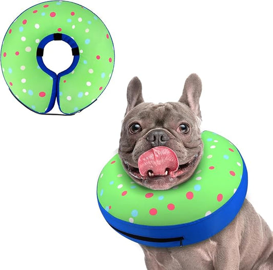 Supet Inflatable Dog Cone Collar for Large Medium Small Dogs, Soft Cone Collar for Dogs Cats, ECollar Doggie Neck Donut Dog Cone Alternative After Surgery