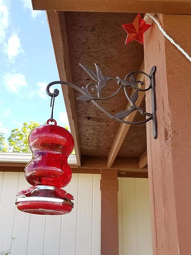 Mkono Hanging Plant Bracket Hook Iron Decorative Plant Hanger for Flower Basket Bird Feeder Wind Chime Lanterns, 2 Pack