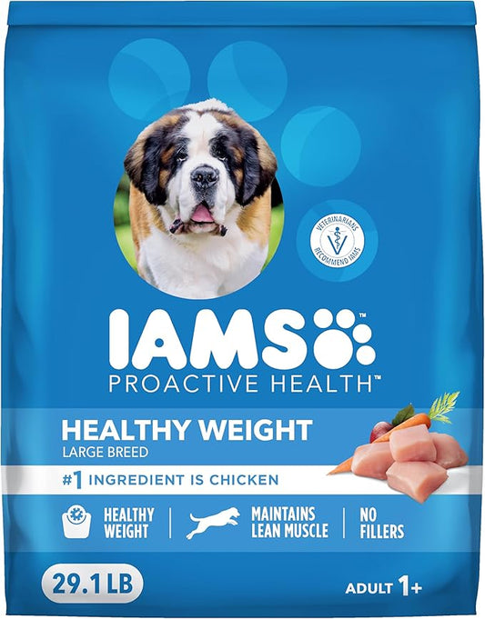IAMS Proactive Health Healthy Weight Control Large Breed Adult Dry Dog Food with Real Chicken, 29.1 lb. Bag