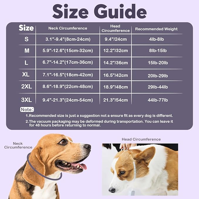 IDOMIK Dog Recovery Collar, Waterproof Soft Dog Cone After Surgery, Comfy Protective Elizabethan Collar Alternative for Dogs Cats, Adjustable Pet Neck Donut Cone Anti-Licking Biting Wounds,Grey,S