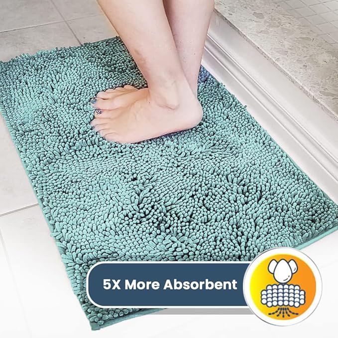 Muddy Mat® Original Dog Door Mat for Muddy Paws, Super Absorbent Microfiber, Non-Slip Washable Pet Rug, Quick Dry Chenille Entryway Carpet, Machine Washable Indoor Outdoor mat, Seafoam Green 48"x72"