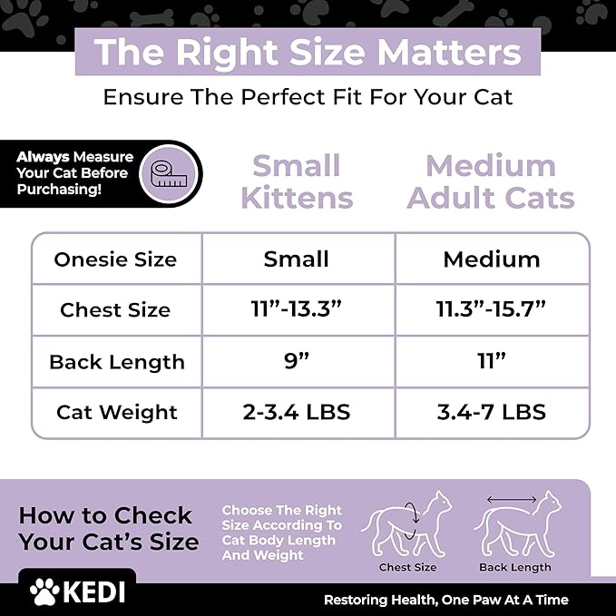 Cat Onesie for After Surgery Care - Breathable Male Female Post Surgical Recovery Suit Vest for Cats with Abdominal Wounds or Skin Issues - Soft Washable Protective Medical Clothing for Pets