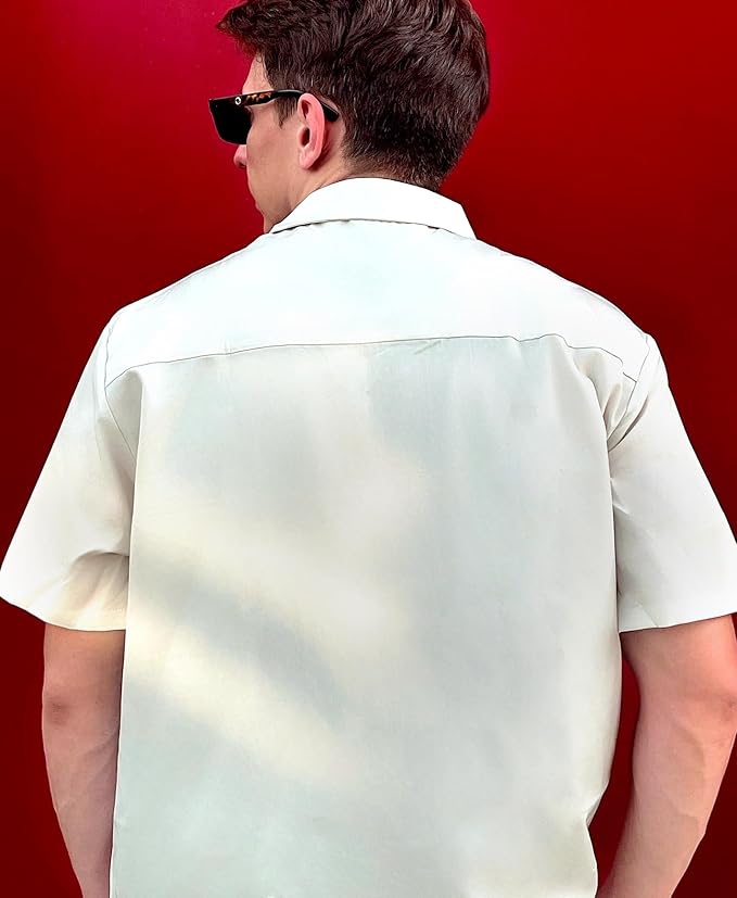 Men’s Hawaiian Shirt Western Cowboy Symmetrical Print Short Sleeve Button Down Casual Beach Holiday Summer Shirt