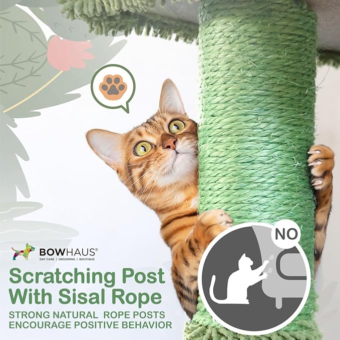 CAPHAUS Cactus Cat Tree for Indoor Cats, Cute 70-Inch Cat Climbing Play Tower with Top Perch for Large Cats Kittens, Multi-Level Cat Activity Tree with Scratching Posts, Hammock, Cat Cave Condo