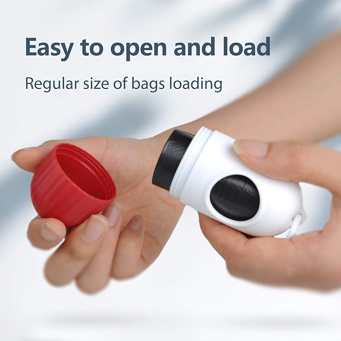 Fida Retractable Dog Leash for Large Breed up to 110 lbs, 16 ft Heavy Duty Pet Walking Leash with Dispenser and Poop Bags, Anti-Slip Handle, Reflective Strong Nylon Tape (L, Red)