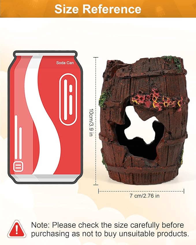 TRUVIC Fish Tank Decorations - Aquarium Cave Decor, Resin Hollow Tree Trunk Reptile Hide & Betta Log Hideout for 20 Gallon Tank, Fish Accessories Shelter Cave