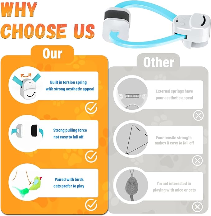 Interactive Cat Toys for Indoor Cats Automatic Electric Flying Bird Feather Mouse Toy - Best Kitten & Adult Cat Enrichment Mouse cat Toy Hanging Electric Kitty Toys for Bored Cats