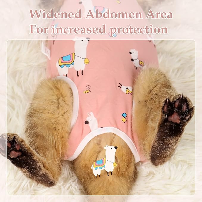 ANWA Cat Recovery Suit - Breathable Cat Onesie for Cats After Surgery Female, Kitten Surgery Recovery Suit Female Abdominal Wounds