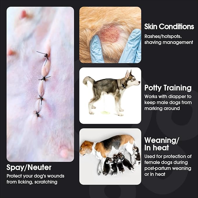 FUAMEY Dog Recovery Suit Male,Dogs Surgery Neuter Suits Puppy Spay Shirts for Female Protect Dog's Skin Anti Licking Abdominal Wounds Doggie Onesie Pet Bodysuit Alternative to Cone Black L