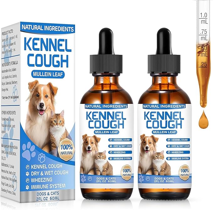 Kennel Cough Herbal Drops for Dogs & Cats,Dog Cough Treatment,Dog Cough Suppressant,Kennel Cough for Dogs,Coughing Treatment Liquid,Cough Treatment for Cats,Natural Cough Supplement for Cat