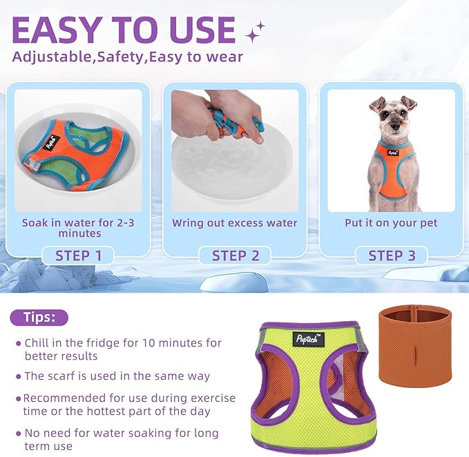 PUPTECK Adjustable Dog Harness Collar and Leash Set Step in No Pull Pet Harness for Small Medium Dogs Puppy and Cats Outdoor Walking Running, Soft Mesh Padded Reflective Vest Harnesses, GreenYellow XS