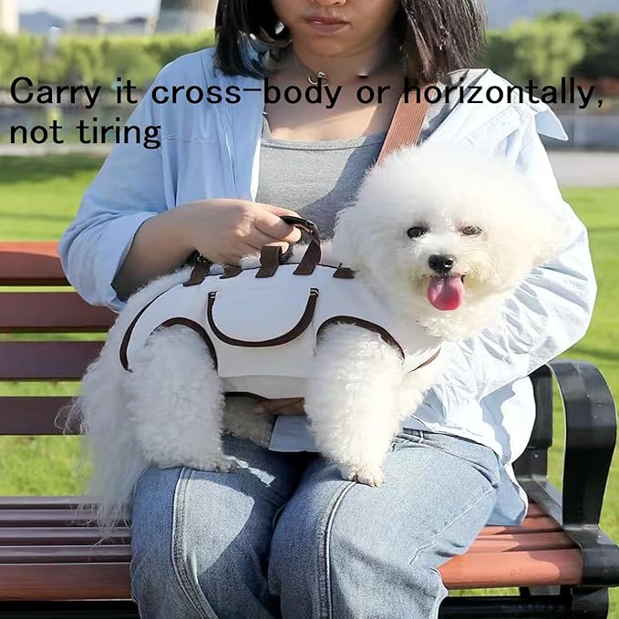 Dog Carrier Sling, Hands Free Shoulder Yorkie Carrier, Dog Full Body Lift Harness for Small Dogs-Portable Adjustable Breathable Vest Straps with Small Pet Treat Bag, for Dogs & Cats (Black, M)