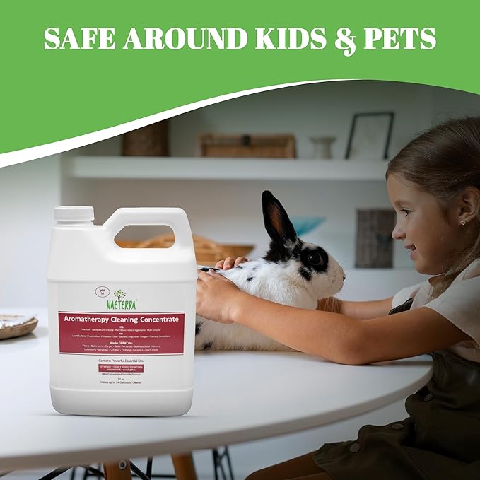 Naeterra Aromatherapy Cleaning Concentrate, 32 oz Natural Multi-Surface Cleaner, Plant-Based and Biodegradable, Makes 12 Gallons, Cleaning Essential Oil Formula, Safe for Families and Pets