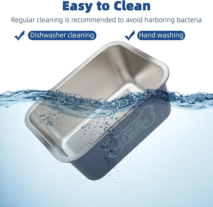 3 Gallons Large Dog Water Bowl, High Capacity Stainless Steel Dog Bowls, Indoor Outdoor Water Bowl for Dogs Metal Pet Food Dish for Medium Large Giant Breed Easy to Clean (Blue)