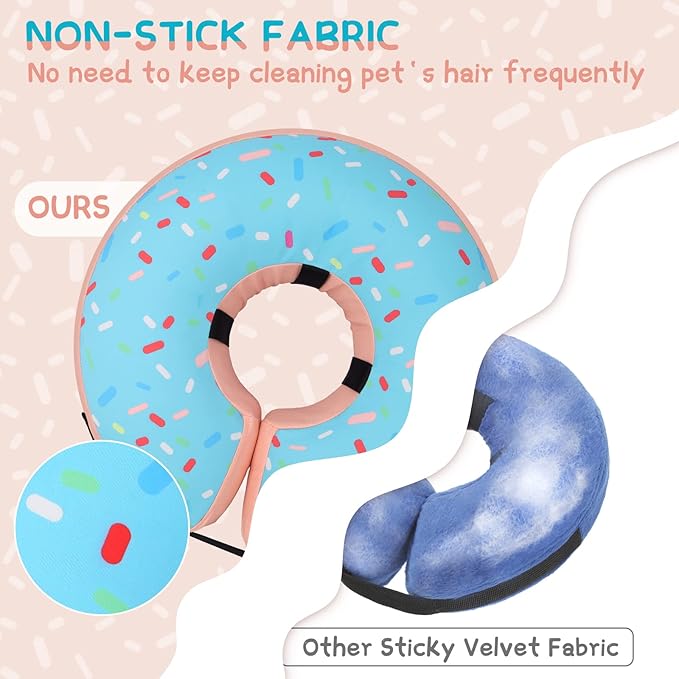 Supet Inflatable Dog Cone Collar Alternative After Surgery, Dog Neck Donut Recovery E Collar for Neuter, Soft Pet Cone for Small Medium Large Dogs