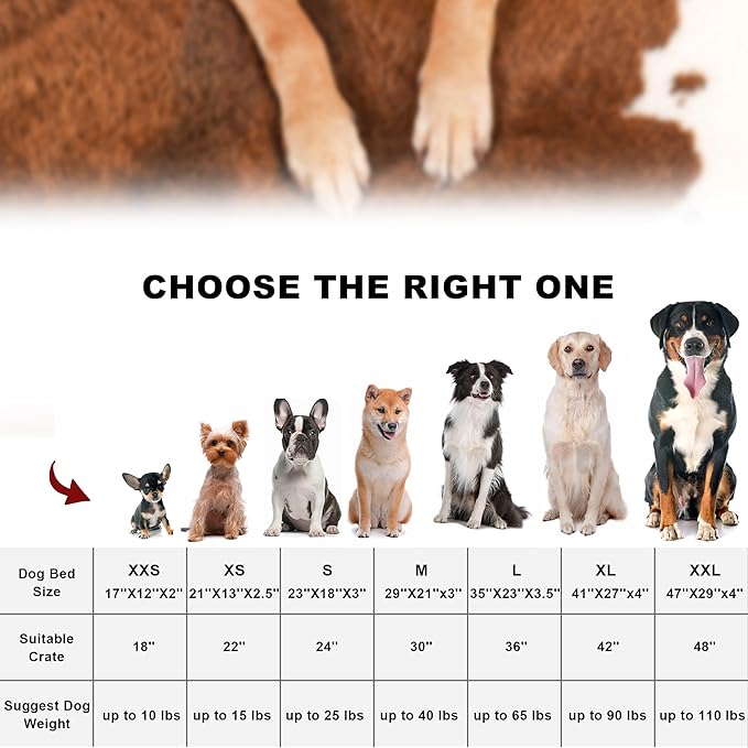 Bedfolks Plush Waterproof Dog Crate Bed, Faux Fur Kennel Pad for Extra Large Dogs, Removable Washable Cover, 41"x27", Cow Print