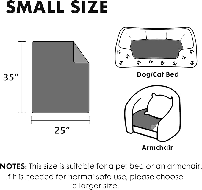 gogobunny Waterproof Dog Blanket for Large Dogs, Cats, Puppy, Reversible Faux Fur Pet Throw Blanket, Washable, Calming Furniture Protection for Sofa Bed (25x35 Inch (Pack of 1), Chocolate)