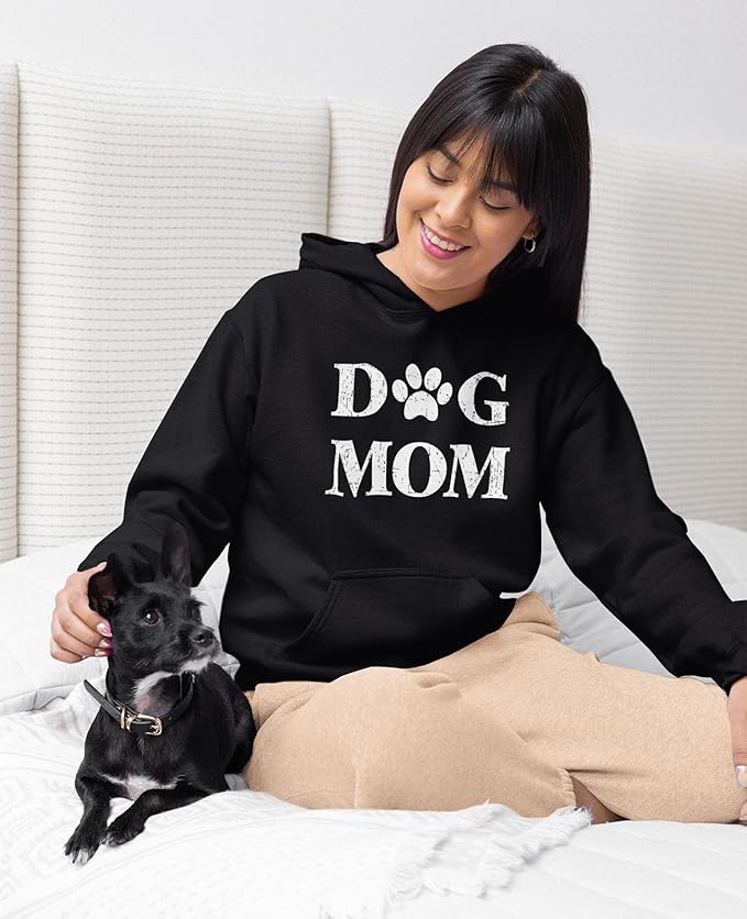 Tstars Dog Mom Hoodie for Women and Teen Girls - Dog Lover Hoodies with Paw Print - Gift for Fur Moms and Pet Owners