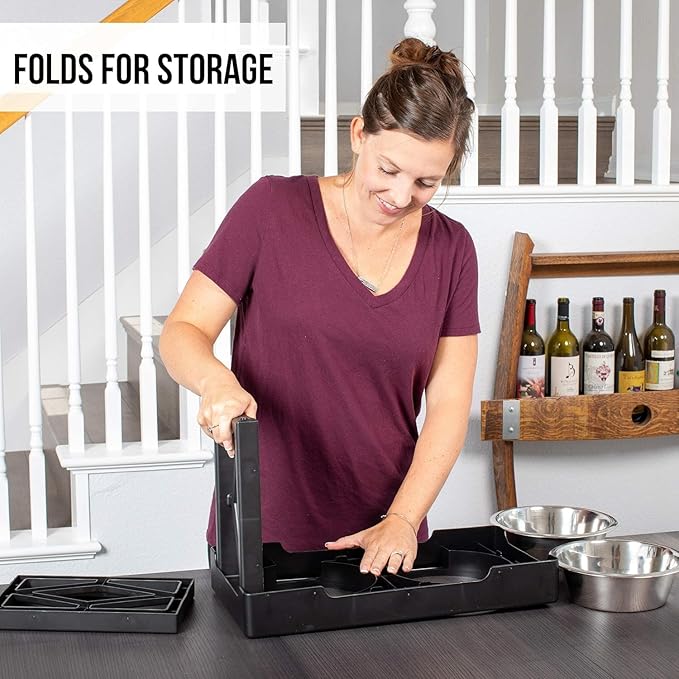 Hyper Pet Elevated Dog Bowls Large Breed, Adjustable Raised Dog Bowls Large Sized Food and Water Feeder - Stainless Steel