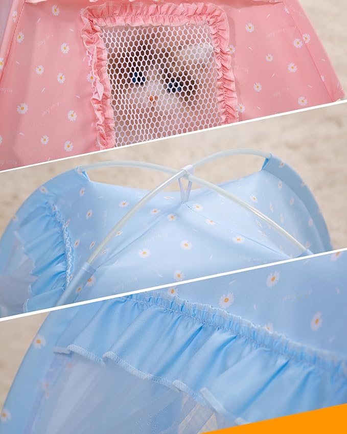 Cat Princess Bed Tent House - Kitty Cute Beds Indoor,Small Dog House Indoor/Outdoor Cave Nest Bed Small Dog Tent for Cat,Puppy Tents (19.6"x19.6"x17.7"/Blue)