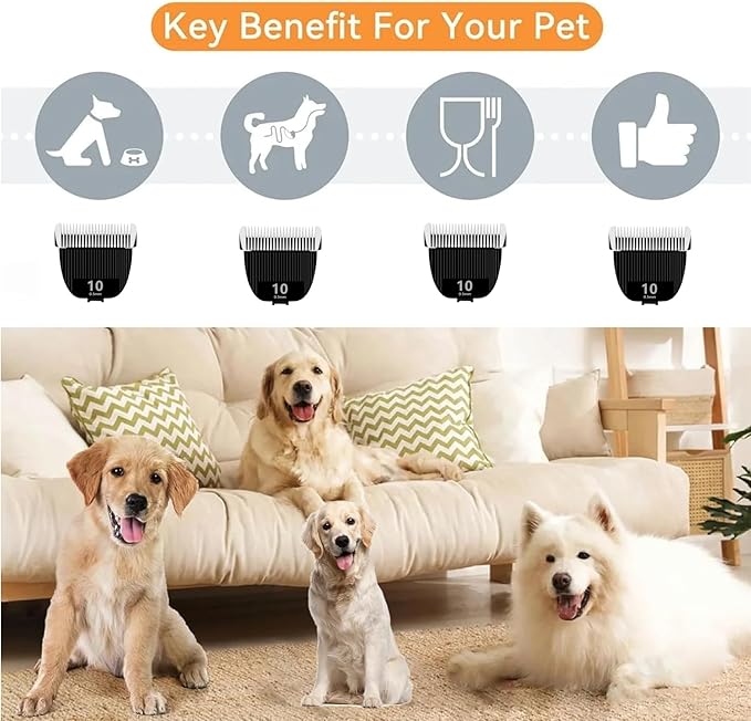 Replacement Blade for nebot P1 Pro Pet Grooming Kit & Vacuum,Size-10 Cut Length 1/50"(0.5mm),Made of Ceramic Blade & Stainless Steel Blade