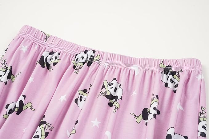 YIJIU Women's Sleepwear Long Sleeve Top and Pants Pajama Set Panda Print Nighty
