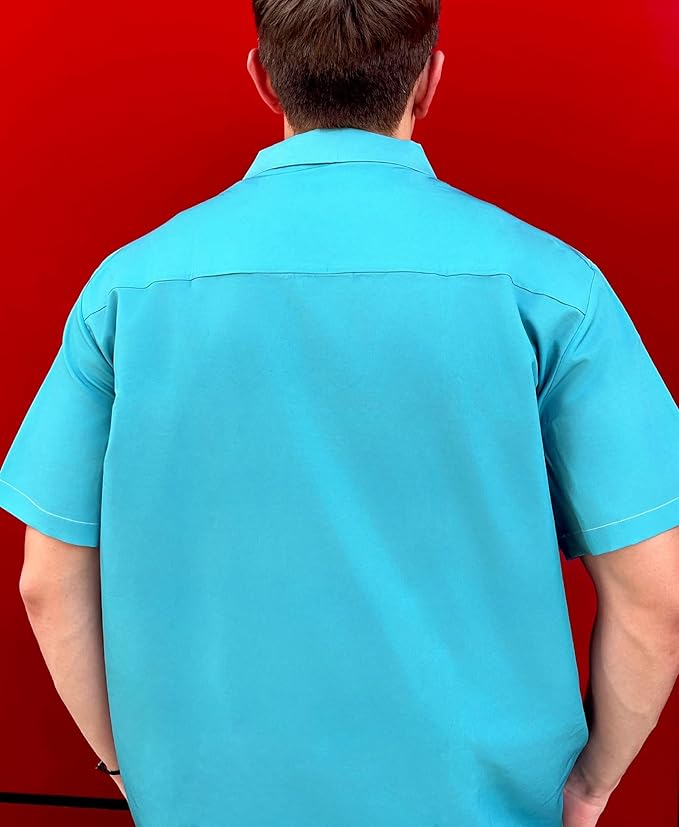 Men’s Hawaiian Shirt Western Cowboy Symmetrical Print Short Sleeve Button Down Casual Beach Holiday Summer Shirt