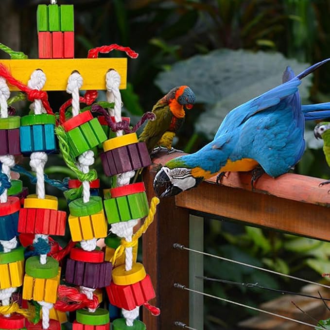 Large Bird Parrot Chewing Toys for Macaws, African Grey, Amazon Parrots, cokatoos (20 inch)