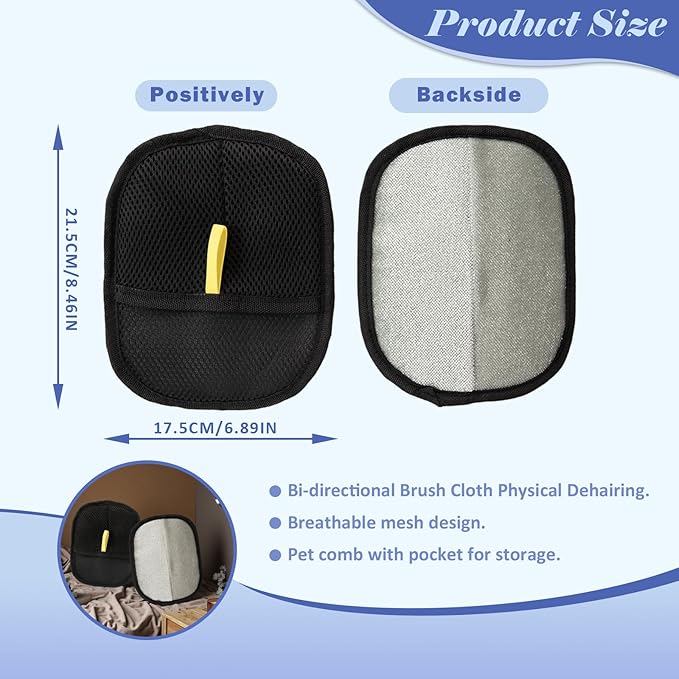 Pet Hair Removal Glove for Cats & Dogs, Reusable Cat Dog Electrostatic Hair Remover, Efficient Grooming Gloves for Pet Hair, Pet Hair Removal Glove for Couch, Furniture, Carpet, Curtain (2 Pcs)