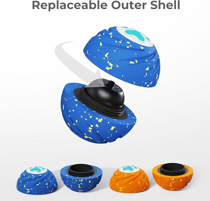 Interactive Dog Ball for Large Dogs - Dog Toys for Aggressive Chewers to Keep Them Busy, Durable E-TPU Material, 3 Play Modes Automatic Dog Balls for Medium and Large Dogs, Indoor & Outdoor (Blue)