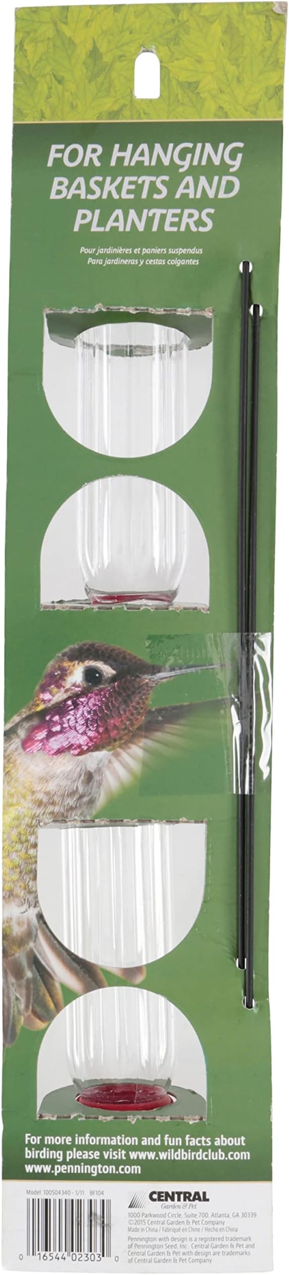 Pennington Planter Hummingbird Feeder 2 Pack 2.3 Ounce Capacity