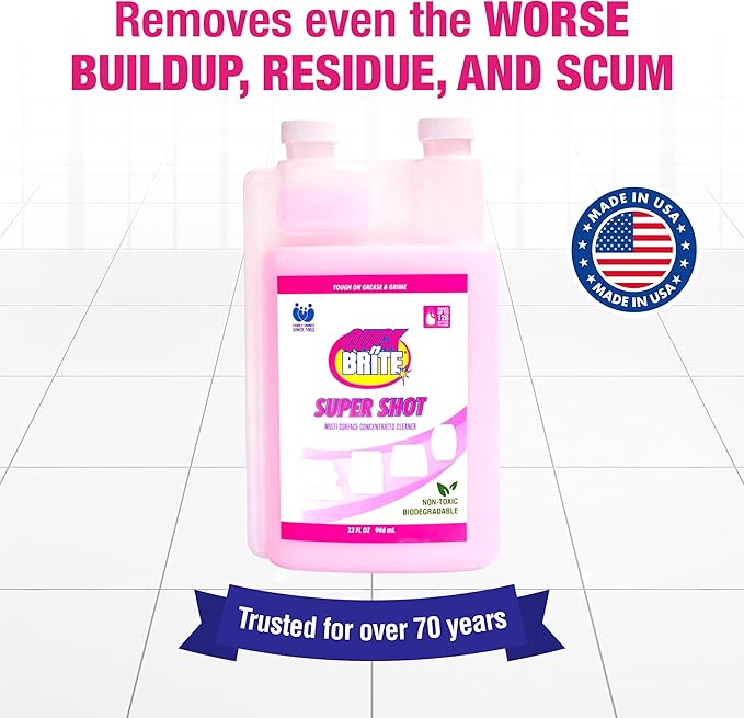Quick N Brite Super Shot Liquid Cleaner, True All Purpose Cleaner, Concentrated, 32 oz