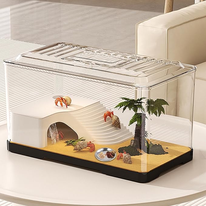 10 Pcs Hermit Crab Food Dish, Stainless Steel Hermit Crab Water Bowl, Reptile Feeding Bowls, Tank Aquarium Accessories, for Crab Snail Gecko Insect