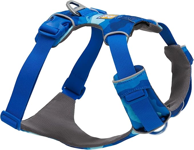 Ruffwear, Front Range Dog Harness, Reflective Soft Padded Everyday Harness with Dual Leash Clips, Adjustable and Lightweight Fit for Training or Walking for All Dogs, Coastal Mountains, Small