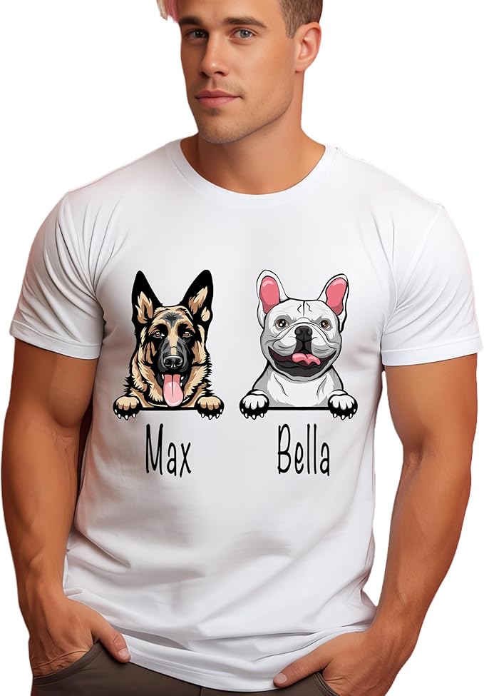 Custom Dog Mom Shirt for Women Pet Ears Sweatshirt with Name Unique Puppy Line Art Cute Dad Hoodie for DogDad Owner Lover