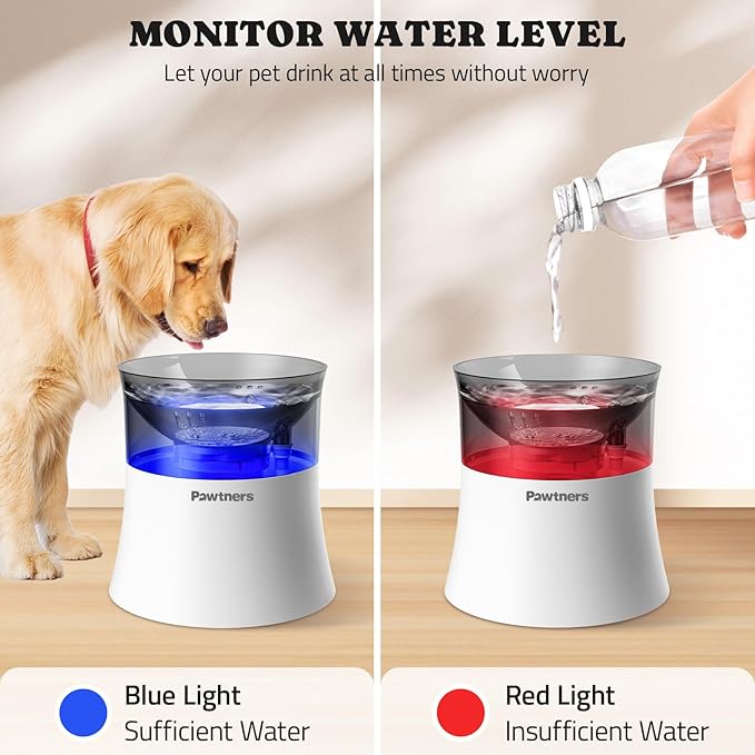 Dog Water Fountain with Vortex Filtration Design, 3.5L/123oz Elevated Dog Water Bowl for Large Medium Dogs & Cats, Automatic No Spill Water Dispenser with Deep Drinking Area and Ultra-Quiet Pump