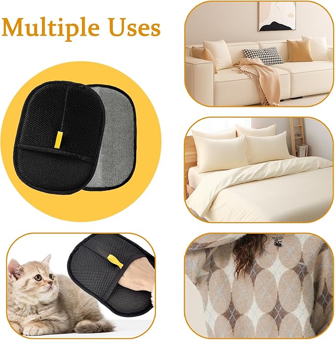 The Magic Brush Pet Hair Remover, Acssart Pet Hair Removal Glove, Electrostatic Pet Grooming Gloves, Efficient Reusable Cat & Dog Hair Remover for Couch, Furniture, Carpet, Curtain (1PCS)