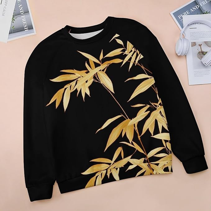 Womens Long Sleeve Tops Y2k Japanese Art Print Sweatshirts Fall Pullover for Women Crewneck Vintage Shirts Boho Tops