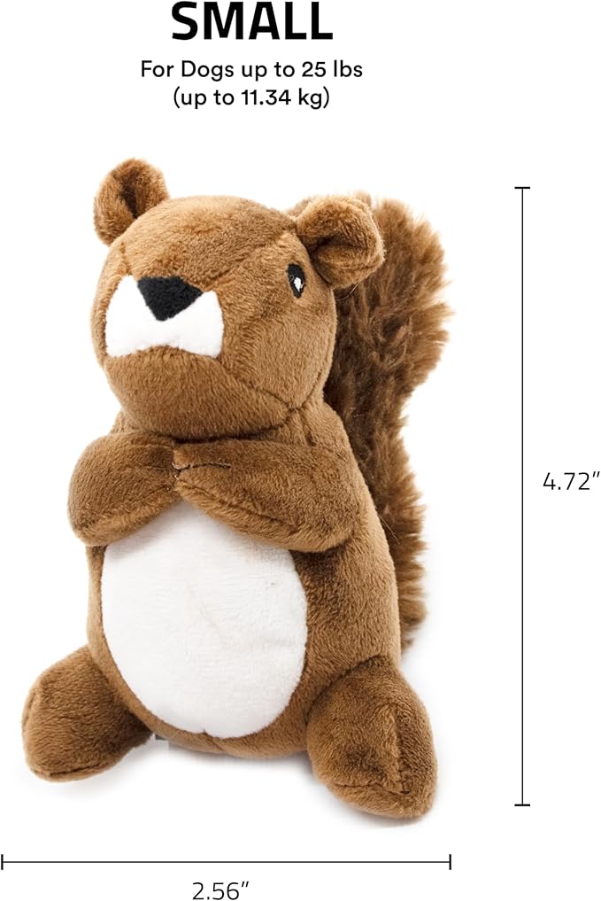 Playology Dog Toys | Plush Toy Squirrel Stuffed Animal for Dogs | Small Peanut Butter Scented Toy - Easy to Clean and Made from Non Toxic Materials