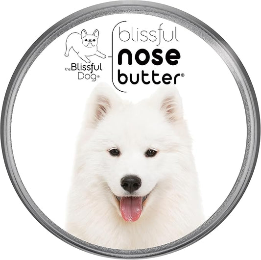 The Blissful Dog Samoyed Nose Butter for Dry, Cracked Skin, Lick-Safe Dog Nose Balm with Moisturizing Shea Butter, Almond, Olive, and Essential Oils, Pet Supplies, Uncented, 1 oz.