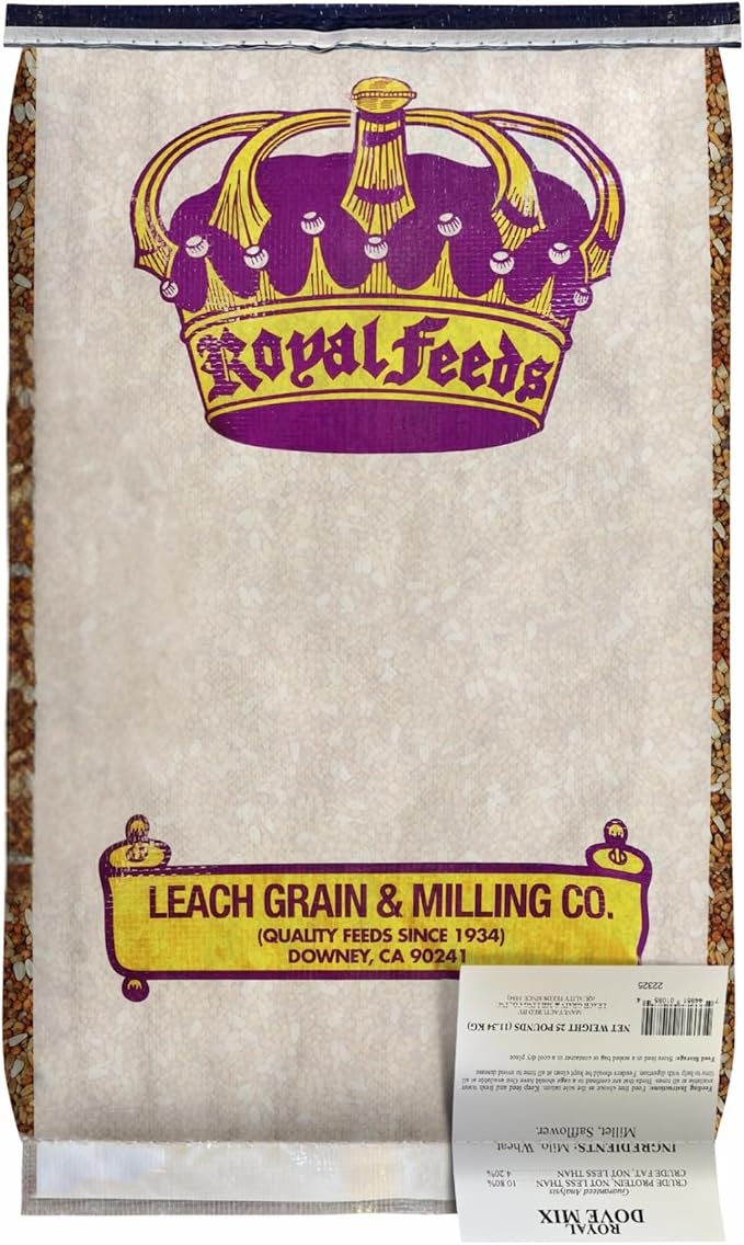 Dove Mix 25 Lbs, Dove Food, Premium Dove Bird Seed, Nut Free Mix Feed for Dove, Nutrient-Rich Mixed Birdseeds, Supports Daily Energy Growth & Healthy Balanced Diet, Bird Seed for Outside Feeders