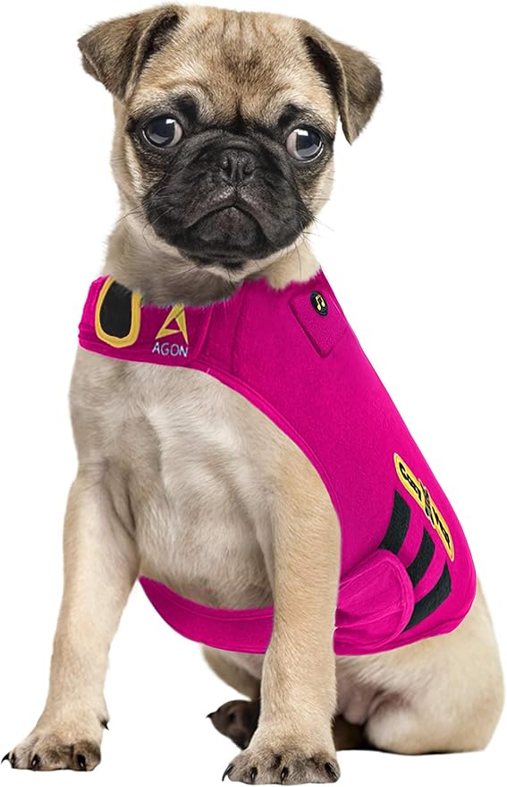CozyVest 3-in-1 Anxiety Vest Music & Aromatherapy Dog Coat Relaxing Sound & Essential Oil Scent Canine Stress Relief Fireworks Thunder Separation Shirt Jacket Thunderstorm(Pink, Small [15-25 Lbs])