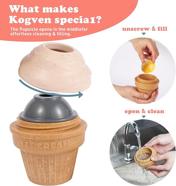 Interactive Dog Toys for Boredom-Multi-Functional Design-Birthday Gifts for Dogs-Frozen Treats-Medium/Large Dog Toys-Party Ice Cream