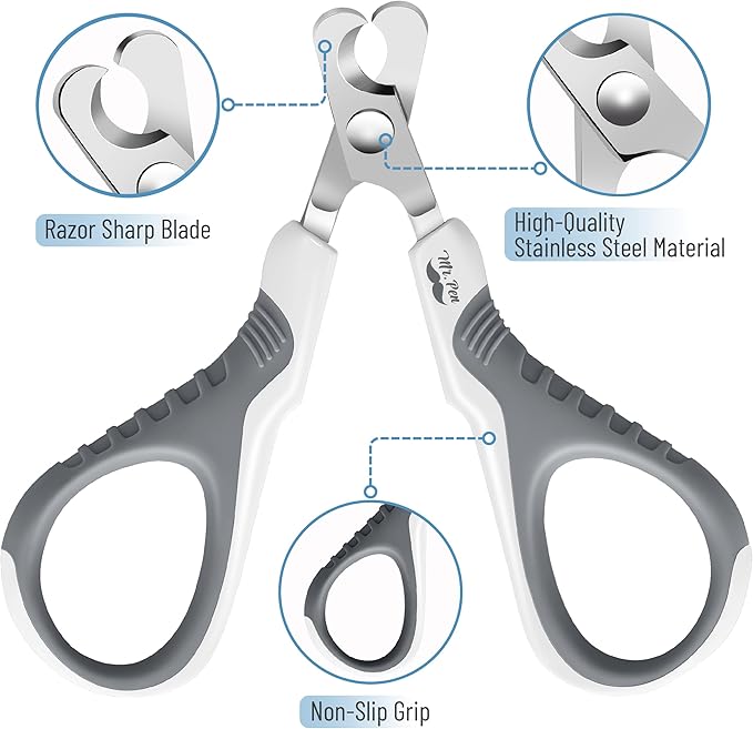 Mr. Pen Cat Nail Trimmer - White & Gray, Cat & Dog Nail Clipper, Kitten & Small Dog Claw Trimmer