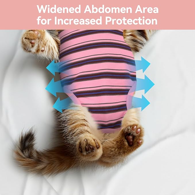 Cat Recovery Suit for Spay Abdominal Wounds Female, Onesie for Cats After Surgery, Surgery Recovery Suit Kitten Onesie for Cats Anti Licking (Dinosaur, Medium)