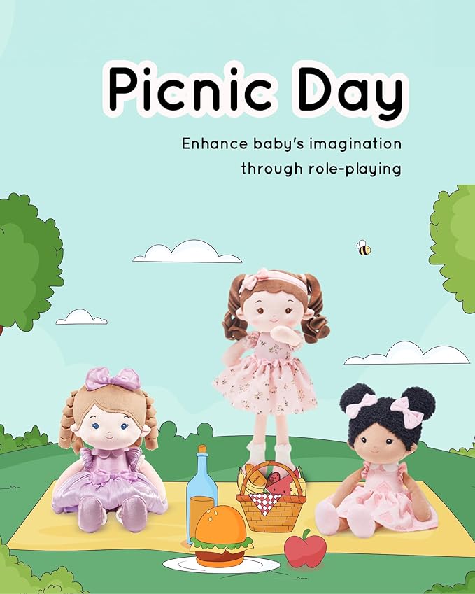 Soft Baby Doll Toys (16''), My First Baby Rag Doll for 1 Year-Old Girl Birthday Gift, Christmas Plush Toys Gift for Toddler Kids Infants-Princess Aurora