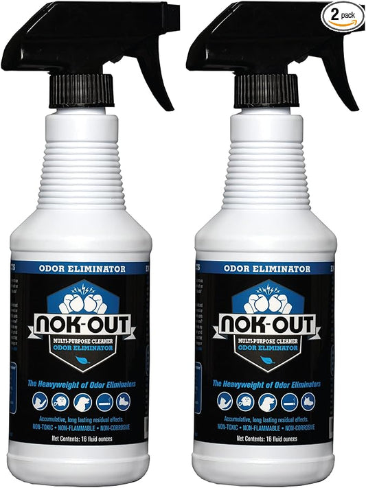 NOK OUT Odor Remover, Pet Deodorizer and Cleaning Spray, Made in the USA, 16 Fluid Ounce Spray, 2-Pack