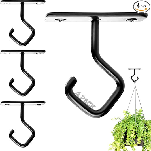 AJART Ceiling Hooks for Hanging Plants: Iron Plant Hanger for Wall Mount - 4 Pack/2.5 Inch Ceiling Hook for Indoor Use