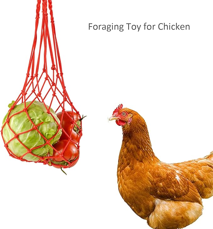 Chicken Vegetable Hanging Feeder Chicken Toys in Coop Veggies Holder Feeding for Poultry, Hens, Duck
