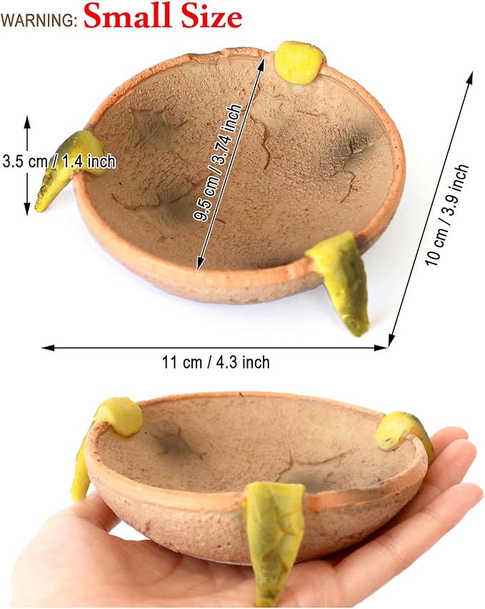 Food/Water Dish for Reptiles, Amphibians and Other Little Critters Water/Food Bowl, Made from Premium Resinl, Reptile Feeding Bowls for Bearded Dragon Lizard,Hermit Crab,Gecko,Tortoise,Frog